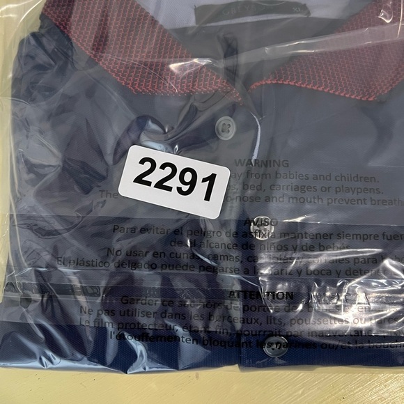 Greyson XL Navy Golf Performance Polo Shirt Textured Athletic Collar EUC C23 - Picture 10 of 10